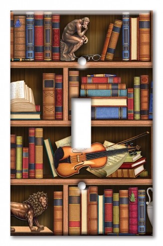Art Plates - Decorative OVERSIZED Wall Plates & Outlet Covers - Books In Library - Image by Dan Morris