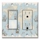 Printed 2 Gang Decora Switch - Outlet Combo with matching Wall Plate - World Map