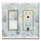 Printed 2 Gang Decora Switch - Outlet Combo with matching Wall Plate - World Map