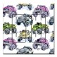 Printed 2 Gang Decora Duplex Receptacle Outlet with matching Wall Plate - Monster Trucks Watercolor