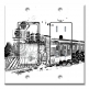 Printed 2 Gang Decora Switch - Outlet Combo with matching Wall Plate - Old Steam Train Black and White