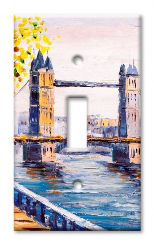 Art Plates - Decorative OVERSIZED Switch Plates & Outlet Covers - London Painting