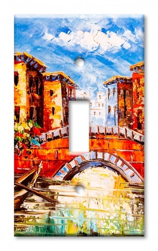 Art Plates - Decorative OVERSIZED Switch Plate - Outlet Cover - Venice Painting