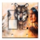 Printed 2 Gang Decora Switch - Outlet Combo with matching Wall Plate - Wolves and Indian Chief