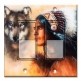 Printed Decora 2 Gang Rocker Style Switch with matching Wall Plate - Wolf and Indian Chief