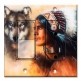 Printed 2 Gang Decora Switch - Outlet Combo with matching Wall Plate - Wolf and Indian Chief