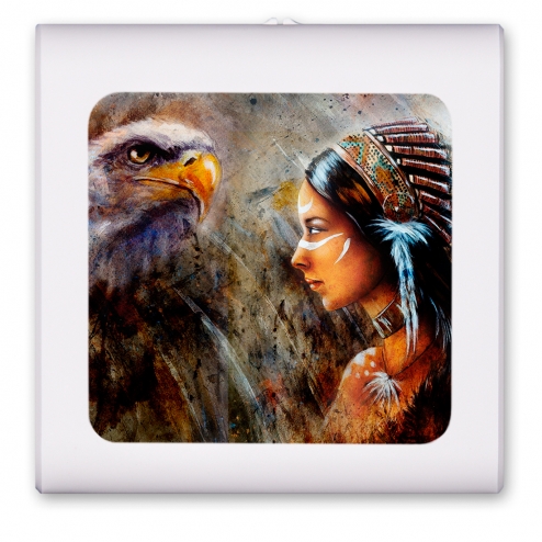 Indian Woman and Eagle - #2728