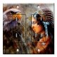 Printed 2 Gang Decora Duplex Receptacle Outlet with matching Wall Plate - Indian Woman and Eagle
