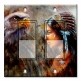 Printed Decora 2 Gang Rocker Style Switch with matching Wall Plate - Indian Woman and Eagle