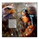Printed 2 Gang Decora Switch - Outlet Combo with matching Wall Plate - Indian Woman and Eagle