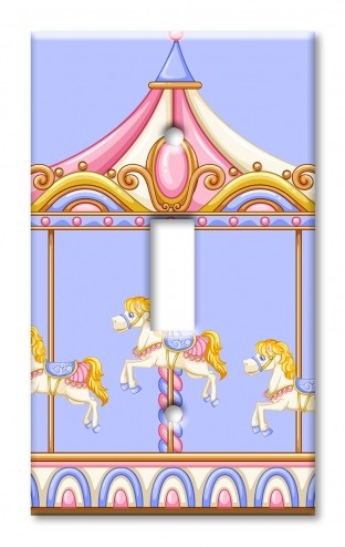 Art Plates - Decorative OVERSIZED Wall Plates & Outlet Covers - Carousel