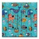 Printed 2 Gang Decora Duplex Receptacle Outlet with matching Wall Plate - Whimsical Sea Creatures