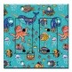 Printed 2 Gang Decora Duplex Receptacle Outlet with matching Wall Plate - Whimsical Sea Creatures