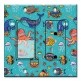 Printed 2 Gang Decora Switch - Outlet Combo with matching Wall Plate - Whimsical Sea Creatures