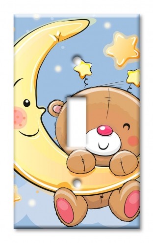 Art Plates - Decorative OVERSIZED Switch Plate - Outlet Cover - Teddy Bear