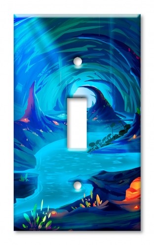 Art Plates - Decorative OVERSIZED Switch Plate - Outlet Cover - Whimsical Cave