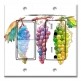Printed 2 Gang Decora Switch - Outlet Combo with matching Wall Plate - Watercolor Grapes