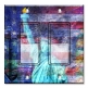 Printed Decora 2 Gang Rocker Style Switch with matching Wall Plate - Statue of Liberty with Flag Background