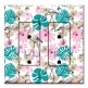 Printed 2 Gang Decora Duplex Receptacle Outlet with matching Wall Plate - Pink and Blue Flamingo