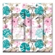 Printed Decora 2 Gang Rocker Style Switch with matching Wall Plate - Pink and Blue Flamingo