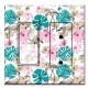 Printed 2 Gang Decora Switch - Outlet Combo with matching Wall Plate - Pink and Blue Flamingo