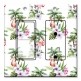 Printed 2 Gang Decora Switch - Outlet Combo with matching Wall Plate - Flamingo and Palm Trees