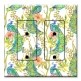 Printed 2 Gang Decora Duplex Receptacle Outlet with matching Wall Plate - Colorful Peacocks