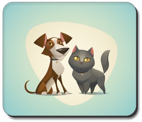 Cat and Dog Blue Background - #2760