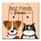 Printed 2 Gang Decora Duplex Receptacle Outlet with matching Wall Plate - Best Friends Forever - Cat and Dog