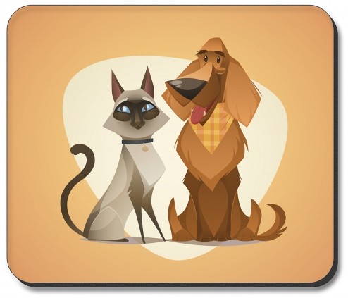 Cat and Dog Orange Background - #2764