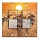 Printed Decora 2 Gang Rocker Style Switch with matching Wall Plate - Zebras on the Range