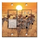 Printed 2 Gang Decora Switch - Outlet Combo with matching Wall Plate - Zebras on the Range
