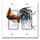 Printed Decora 2 Gang Rocker Style Switch with matching Wall Plate - Rooster Drawing