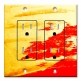 Printed 2 Gang Decora Duplex Receptacle Outlet with matching Wall Plate - Yellow and Red Brush Strokes