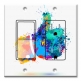 Printed 2 Gang Decora Switch - Outlet Combo with matching Wall Plate - Colorful Splatter