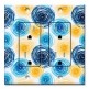 Printed 2 Gang Decora Duplex Receptacle Outlet with matching Wall Plate - Blue and Yellow Spirals
