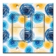 Printed Decora 2 Gang Rocker Style Switch with matching Wall Plate - Blue and Yellow Spirals