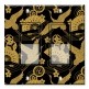 Printed Decora 2 Gang Rocker Style Switch with matching Wall Plate - Black and Gold Crane
