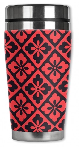 Red & Black Triangular Flowers - #2787