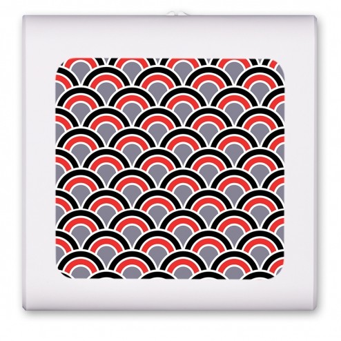 Red Black and Gray Half Circles - #2792