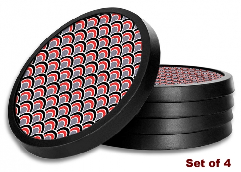 Red, Black & Gray Half Circles - #2792