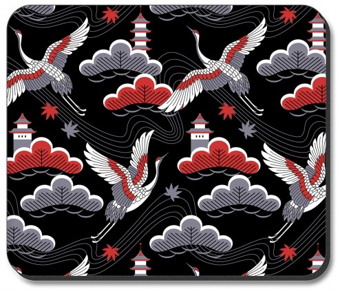 Red Black and Gray Cranes - #2793