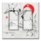 Printed Decora 2 Gang Rocker Style Switch with matching Wall Plate - Cranes Flying by the Sun Drawing