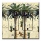 Printed 2 Gang Decora Duplex Receptacle Outlet with matching Wall Plate - Palm Tree