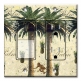 Printed 2 Gang Decora Switch - Outlet Combo with matching Wall Plate - Palm Tree