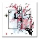 Printed Decora 2 Gang Rocker Style Switch with matching Wall Plate - Pink Cherry Blossoms and Butterflies