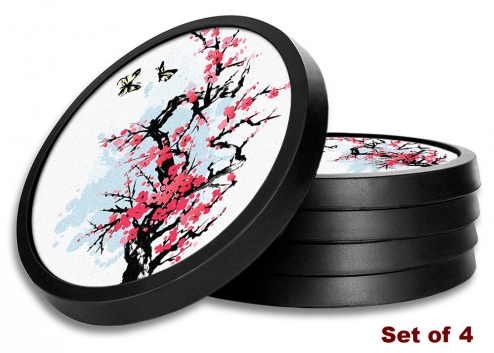 Pink Cherry Blossoms and Butterflies - #2801