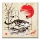 Printed 2 Gang Decora Duplex Receptacle Outlet with matching Wall Plate - Cat and Koi Drawing