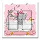 Printed Decora 2 Gang Rocker Style Switch with matching Wall Plate - Fuzzy Bear in Bath