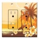 Printed 2 Gang Decora Duplex Receptacle Outlet with matching Wall Plate - Surfer on the Beach